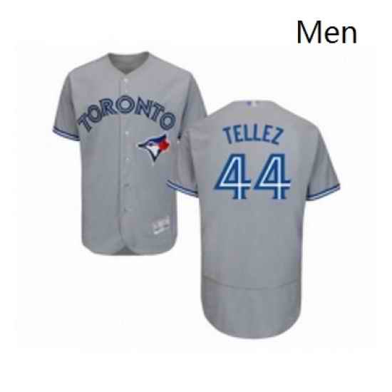 Mens Toronto Blue Jays 44 Rowdy Tellez Grey Road Flex Base Authentic Collection Baseball Jersey